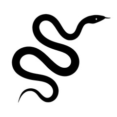Naklejka premium Design a black silhouette of a Asian Vine Snake white background clean vector shape