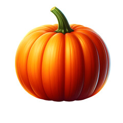 Obraz premium Single Perfect Orange Pumpkin on Transparent Background