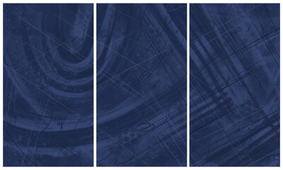 Modern interior triptych. The picture is painted by hand on a tablet.