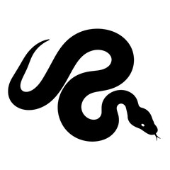 Fototapeta premium Design a black silhouette of a Banana Cinnamon Ball Python white background clean vector shape