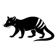 Obraz premium Design a black silhouette of a Banded Palm Civet white background clean vector shape