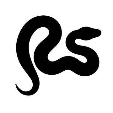 Design a black silhouette of a Banana Ball Python white background clean vector shape