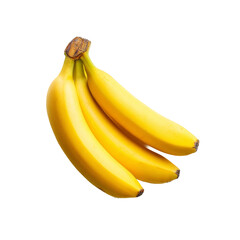 A close-up shot of a bunch of ripe, fresh, yellow bananas. The bananas have a smooth skin and are ready to eat