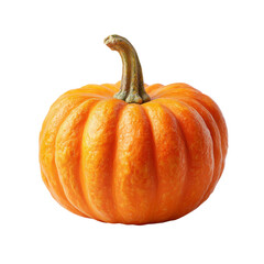Obraz premium An orange pumpkin captured from a close-up angle, highlighting the textures and details of its exterior. Its vibrant color and unique shape create a festive mood