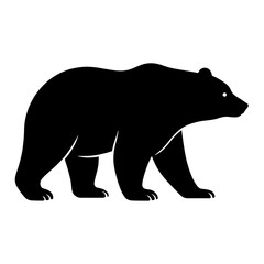 Fototapeta premium Design a black silhouette of a Bear white background clean vector shape
