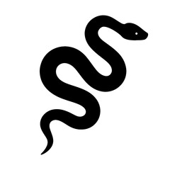 Fototapeta premium Design a black silhouette of a Bismarck Ringed Python white background clean vector shape