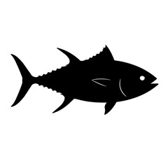 Fototapeta premium Design a black silhouette of a Blackfin Tuna white background clean vector shape