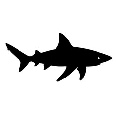 Obraz premium Design a black silhouette of a Blacknose Shark white background clean vector shape