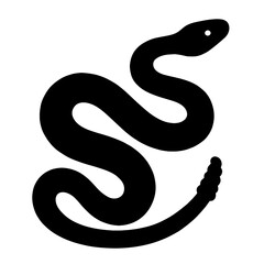 Naklejka premium Design a black silhouette of a Black-Tailed Rattlesnake white background clean vector shape