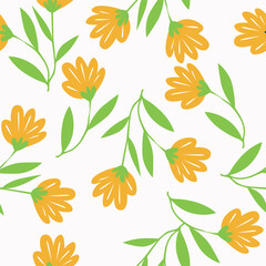 multicolor exotic hand drawn floral seamless pattern