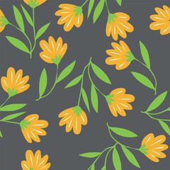 multicolor exotic hand drawn floral seamless pattern