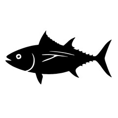 Fototapeta premium Design a black silhouette of a Bonito Fish white background clean vector shape