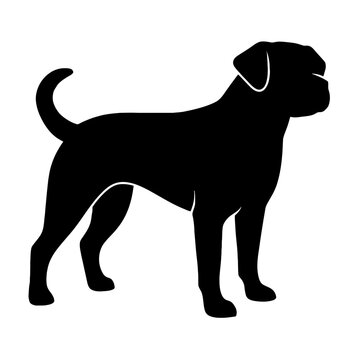 Design a black silhouette of a Boggle white background clean vector shape