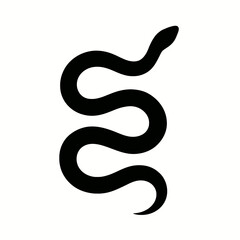 Fototapeta premium Design a black silhouette of a Brahminy Blindsnake white background clean vector shape