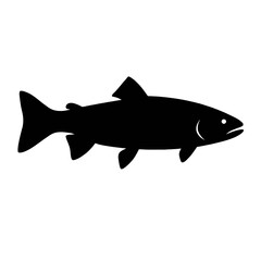 Obraz premium Design a black silhouette of a Bull Trout white background clean vector shape