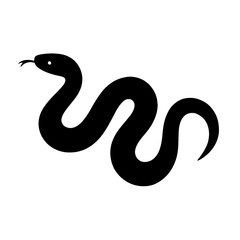 Fototapeta premium Design a black silhouette of a Carpet Viper white background clean vector shape