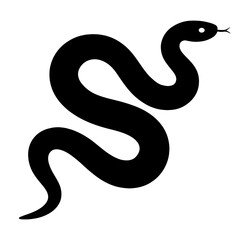 Fototapeta premium Design a black silhouette of a Carpet Python white background clean vector shape