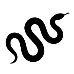 Fototapeta premium Design a black silhouette of a Checkered Garter Snake white background clean vector shape