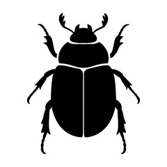 Design a black silhouette of a Christmas Beetle white background clean vector shape