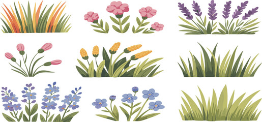 Vibrant green trees and lush bushes create a serene natural landscape, perfect for environmental, nature, and outdoor-themed designs and projects, representing growth and tranquility.