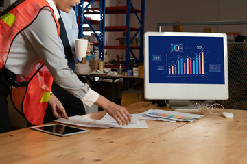 Business data dashboard provide business intelligence analytic for marketing strategy planning...
