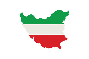 Obraz premium -detailed-iran-country-map-combined-with-national-.eps