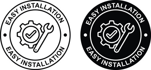 Fototapeta premium Easy Installation Label – Vector Badge Icon Sign