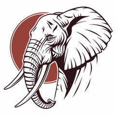 
Cute simple elephant cartoon isolated