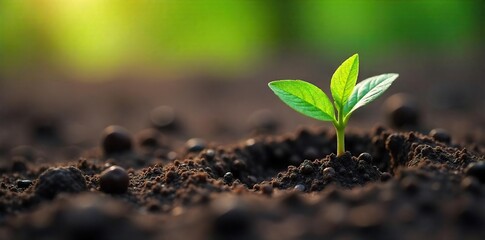 Tiny Seedling Sprouting from Footprint in Earth Hopeful Symbol of New Growth and Environmental Regeneration