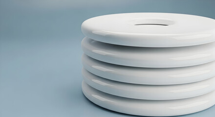 Obraz premium Stack of white circular objects