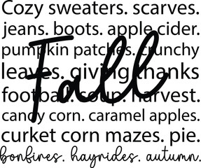 Fall Words Svg,Cozy Sweaters,Scarves SVG

