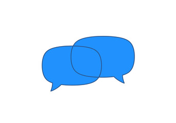 Two Overlapping Blue Speech Bubbles.