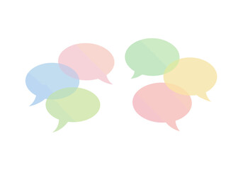 Pastel-Colored Speech Bubbles in a Group Arrangement.