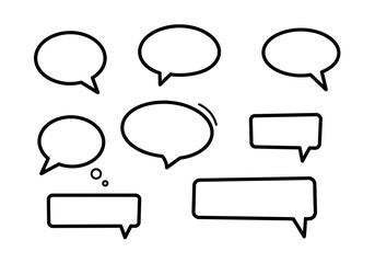 Obraz premium Collection of Hand-Drawn Speech Bubbles: Oval and Rectangular Shapes.