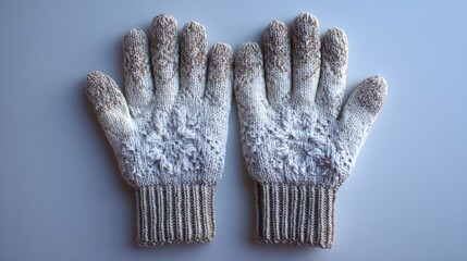 Warm knitted mittens