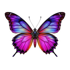 Vibrant Colorful Butterfly with Intricate Patterns and Shades of Blue, Pink, and Purple