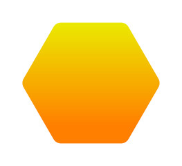 A yellow and orange hexagon shape is isolated on transparent background