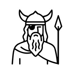 line icon mythical creature Odin vector on white background
Vector line icon on white background