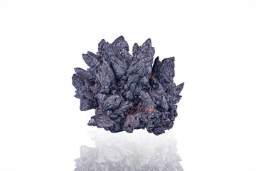 Descloizite. Specimen from Berg Aukas, Namibia. photography isolated on white blackground. macro detail background. close-up mineral crystal unpolished semi-precious gemstone.