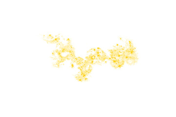 Diffuse yellow dust cloud, PNG, isolated on transparent background. Soft particle mist effect.