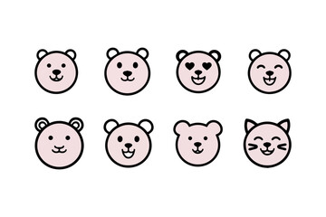 Naklejka premium icon set of teddy bear 