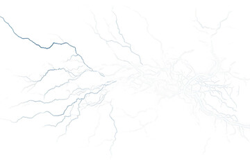 Obraz premium Electric lightning strike isolated on transparent background