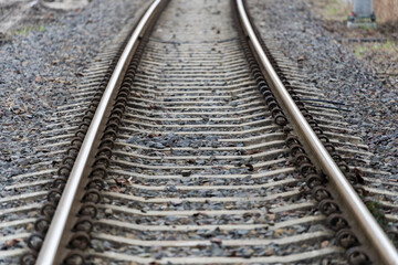 Railway tracks in Poland. Symbolism of the road and the passage of time.