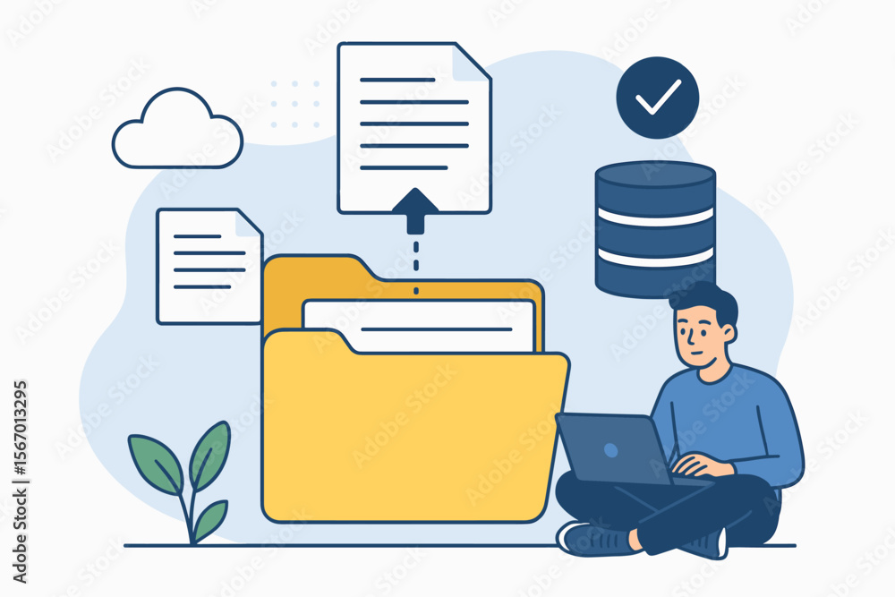 Poster digital document management system, cloud file storage, data backup, online database, secure file sh