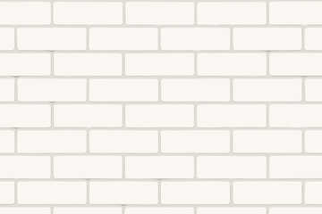 Fototapeta premium Seamless Modern White Brick Wall Texture Pattern. Clean Minimalist Subway Tile Background. Flat Vector Illustration for Interior Design, Architecture, Wallpaper, Backdrop, Construction, Home Decor