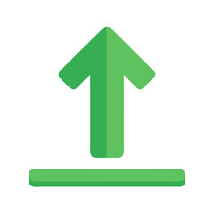 Green Up Arrow Icon – Transparent Background PNG for Growth, Success, and Web UI Design

