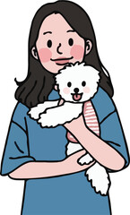 girl holding puppy