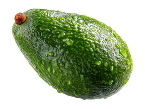 Fresh green avocado view food natural isolated on transparent background