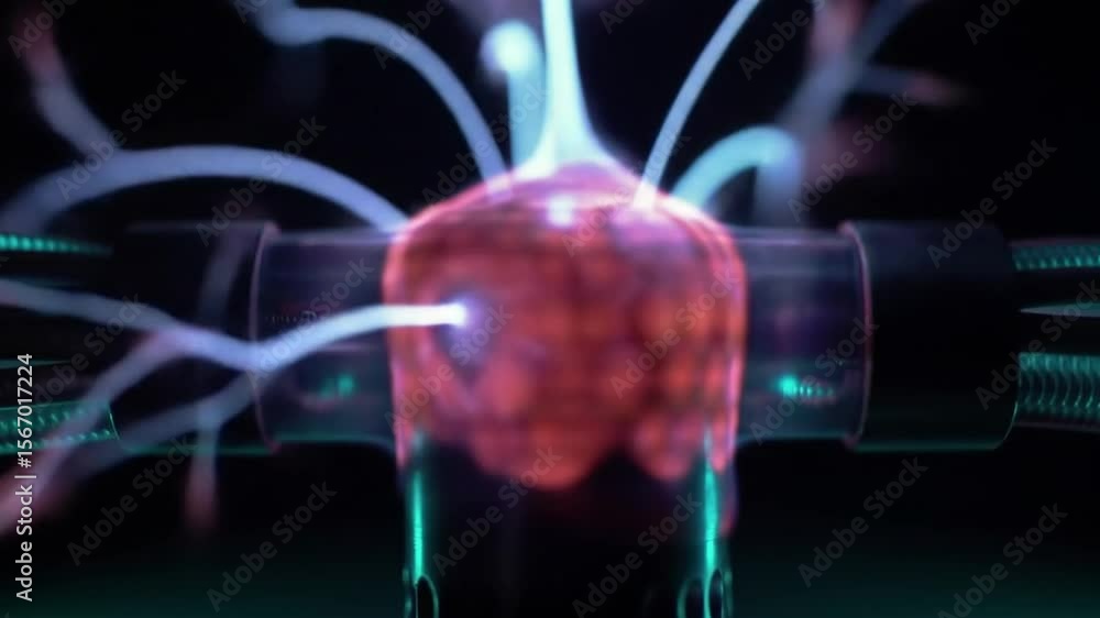 Aufkleber abstract glowing plasma globe demonstrating science and electrical energy with dynamic visuals