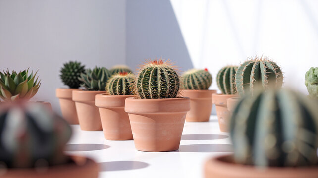 Cute Cacti Collection in Terracotta Pots - Powered by Adobe
